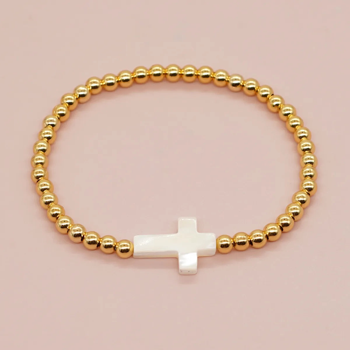 Modern Style Classic Style Geometric Cross Heart Shape Gem Shell Copper Wholesale Bracelets