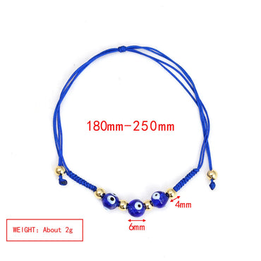 Modern Style Classic Style Geometric Devil'S Eye Glass Rope Copper Wholesale Bracelets