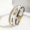 Modern Style Classic Style Geometric Pu Leather Beaded Inlay Artificial Crystal Zircon Women'S Bangle