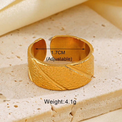 Modern Style Classic Style Leaves Heart Shape 304 Stainless Steel 18K Gold Plated Open Rings In Bulk