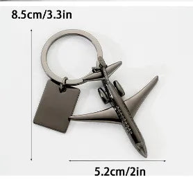 Modern Style Classic Style Rectangle Airplane Alloy Plating Bag Pendant Keychain