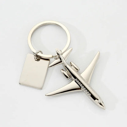 Modern Style Classic Style Rectangle Airplane Alloy Plating Bag Pendant Keychain