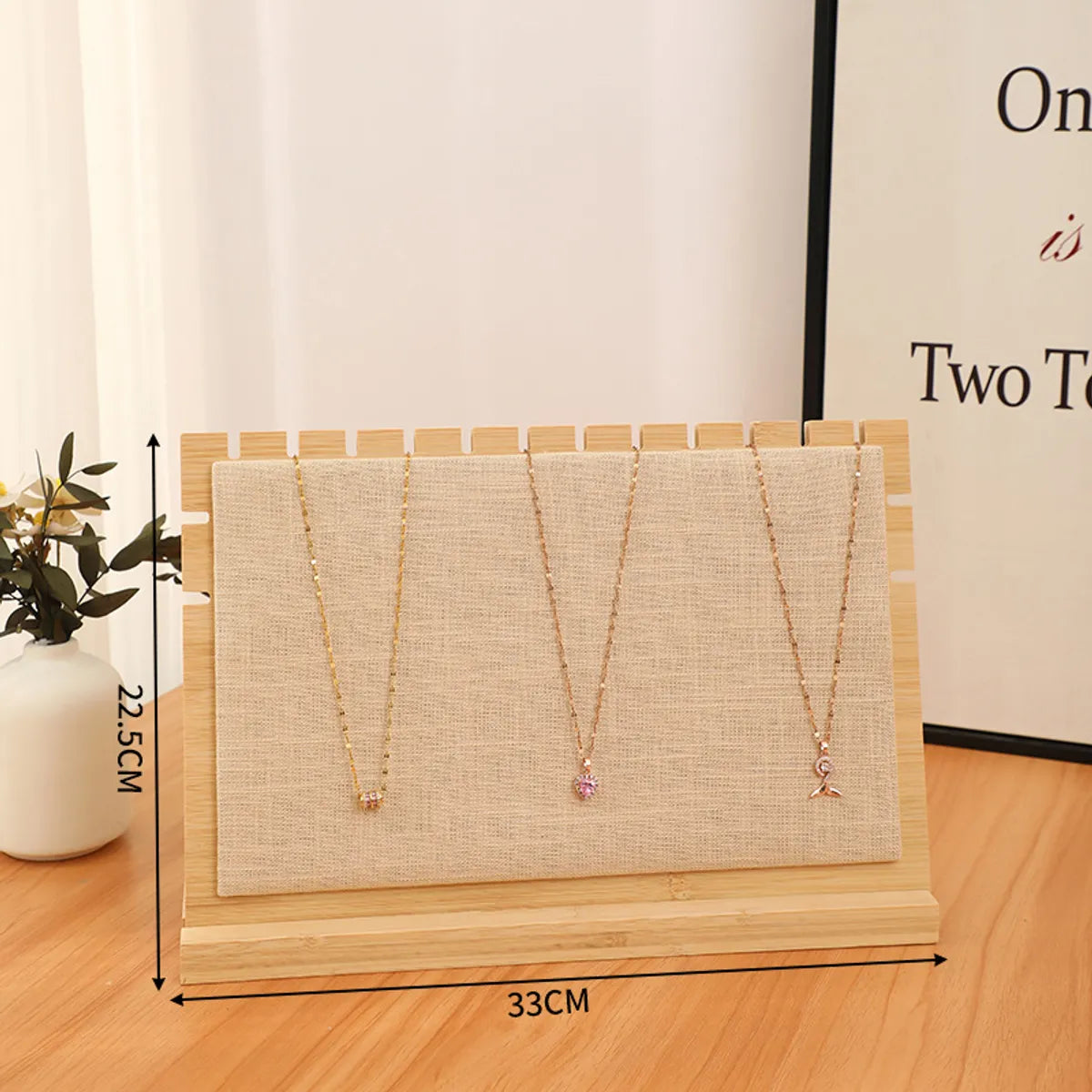 Modern Style Classic Style Solid Color Bamboo Wood Linen Jewelry Rack