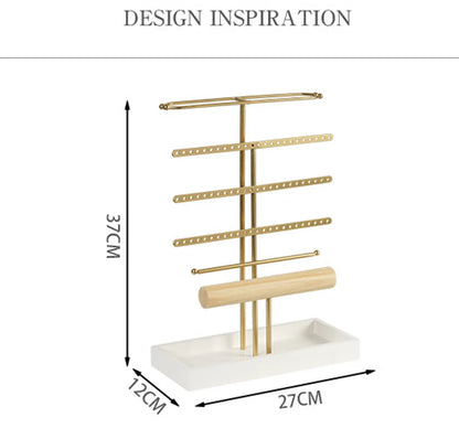 Modern Style Classic Style T Shape Solid Wood Metal Jewelry Display Jewelry Rack