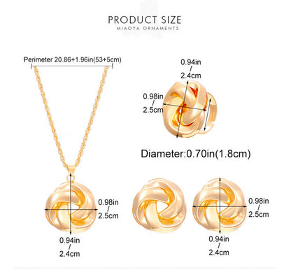 Modern Style Classic Style Twist Alloy Plating Women'S Rings Earrings Necklace