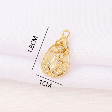 Modern Style Classic Style Water Droplets Flower 18K Gold Plated Copper Wholesale Jewelry Accessories