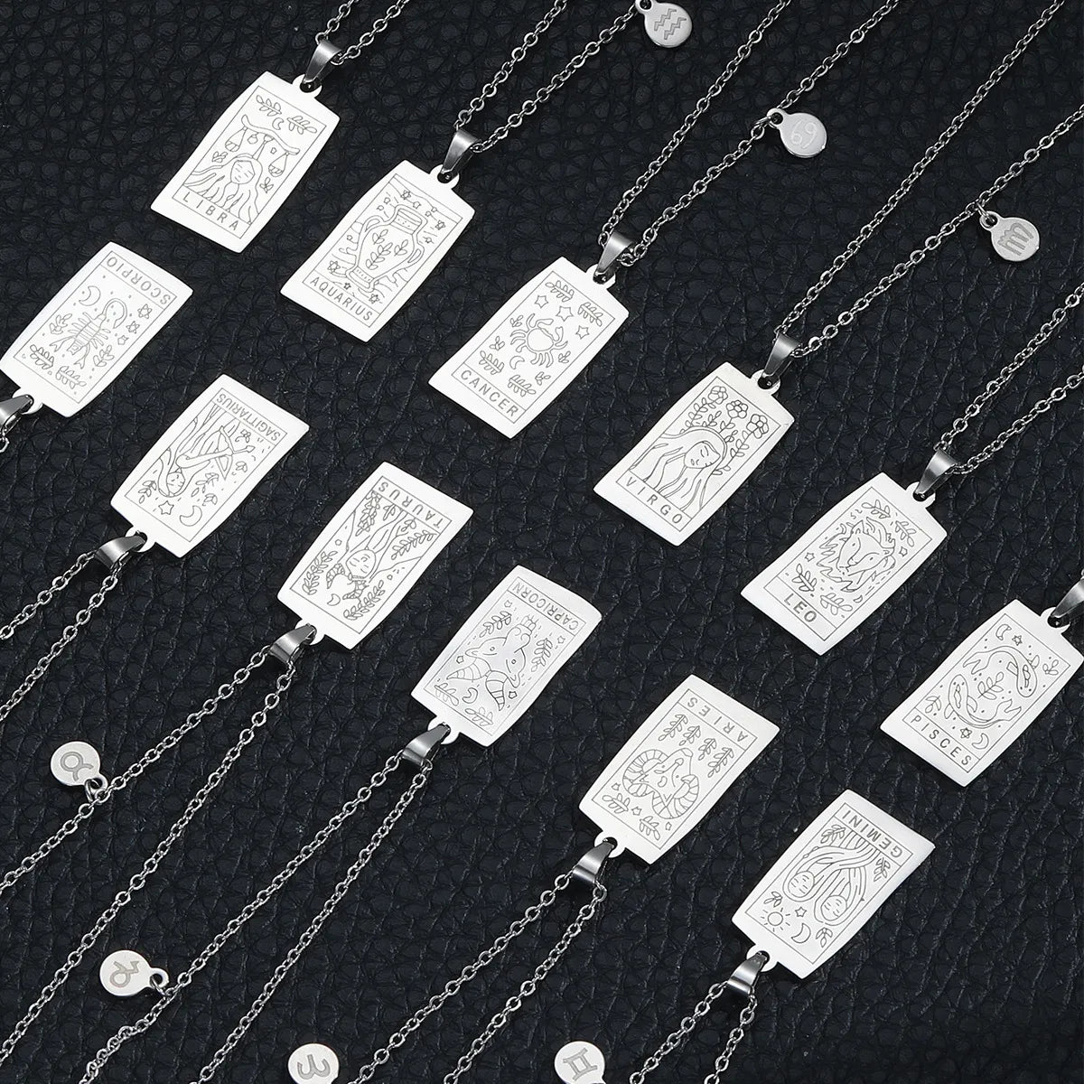 Modern Style Constellation Stainless Steel Titanium Steel Plating Pendant Necklace