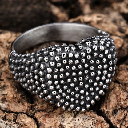 Modern Style Cool Style Heart Shape 304 Stainless Steel Titanium Steel Men'S Rings