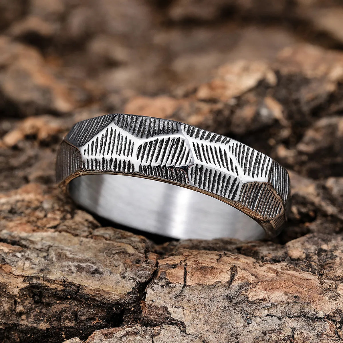 Modern Style Cool Style Solid Color 304 Stainless Steel Men'S Rings