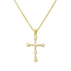 Modern Style Cross Letter Devil'S Eye Copper Gold Plated Pearl Zircon Pendant Necklace In Bulk