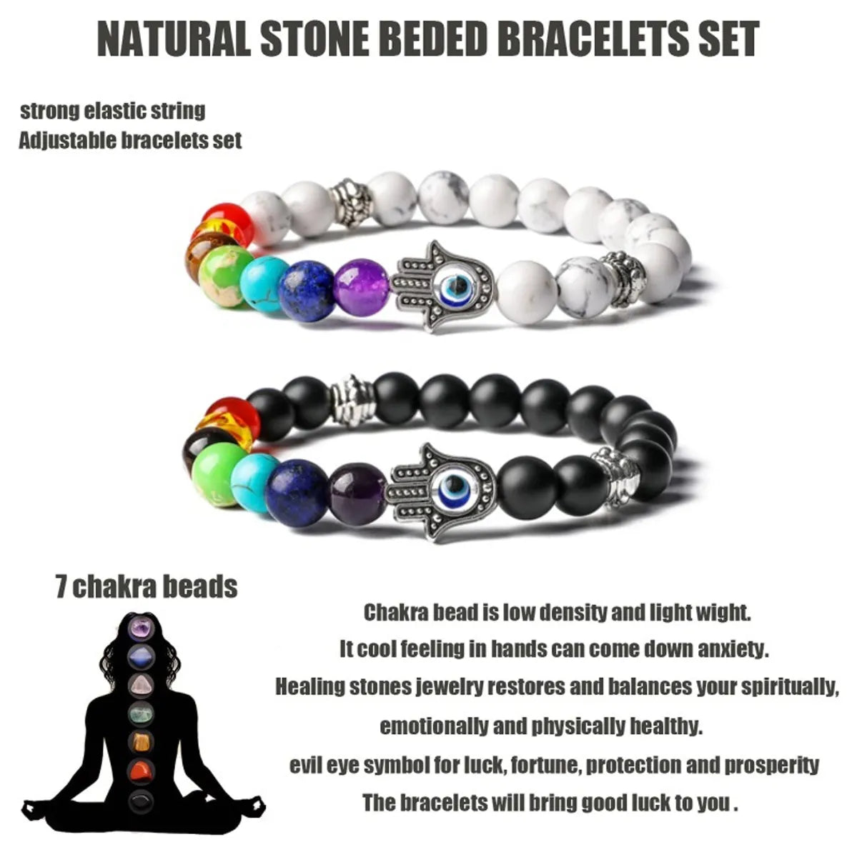 Modern Style Devil's Eye Natural Stone Agate Howlite Bracelets