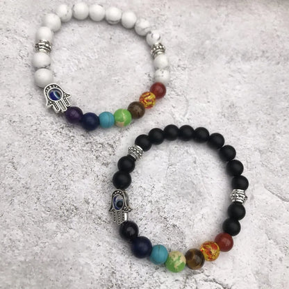 Modern Style Devil's Eye Natural Stone Agate Howlite Bracelets