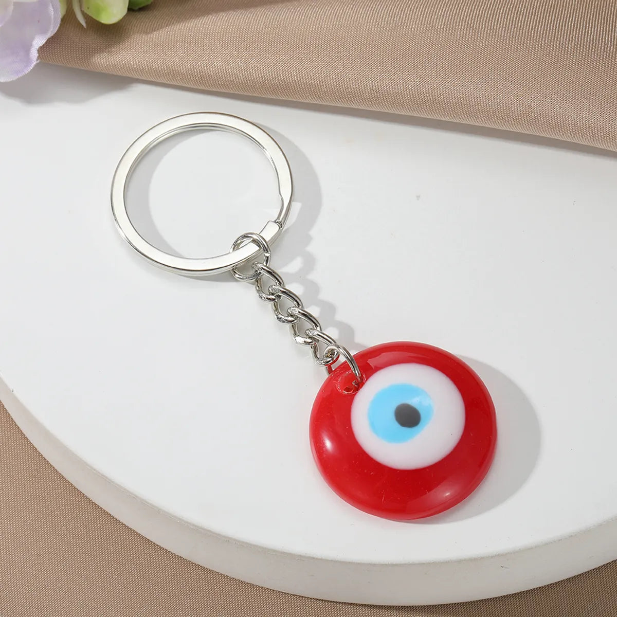 Modern Style Devil'S Eye Resin Glass Bag Pendant Keychain