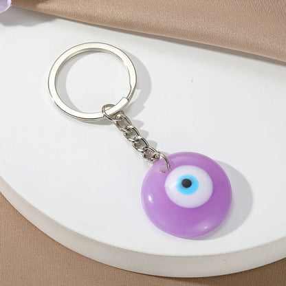 Modern Style Devil'S Eye Resin Glass Bag Pendant Keychain