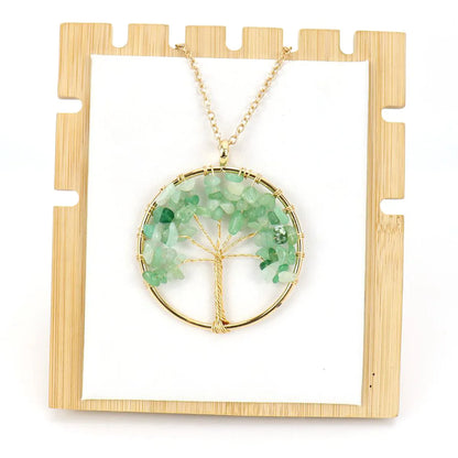 Modern Style Geometric Crystal Agate Pendant Necklace