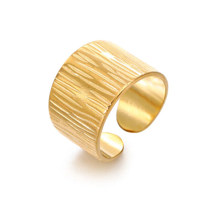 Modern Style Geometric Stainless Steel 18k Gold Plated Open Ring In Bulk