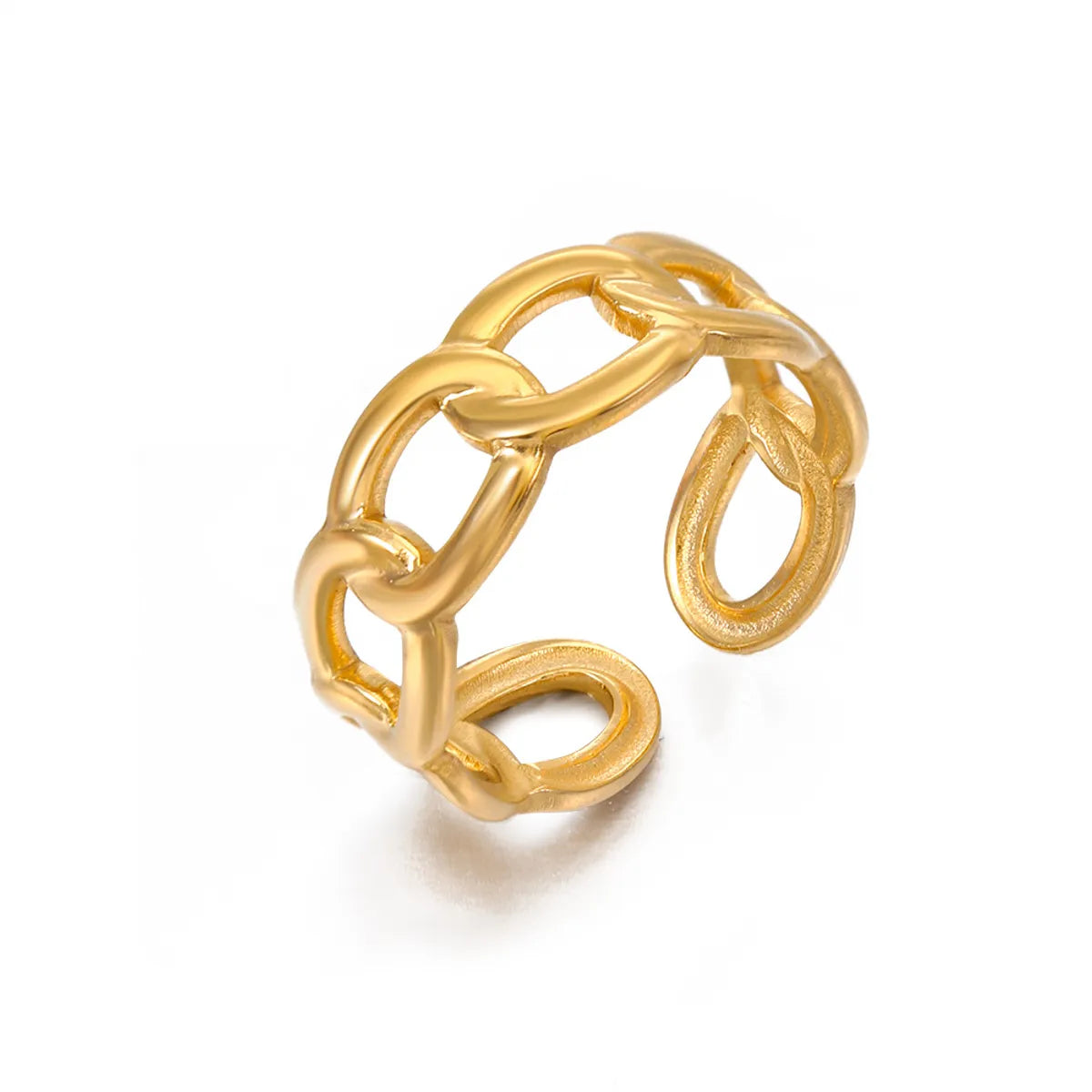 Modern Style Geometric Stainless Steel 18k Gold Plated Open Rings In Bulk