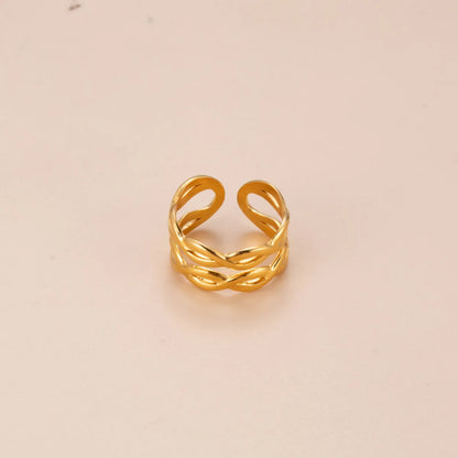 Modern Style Geometric Star Moon Stainless Steel Plating 18k Gold Plated Open Ring