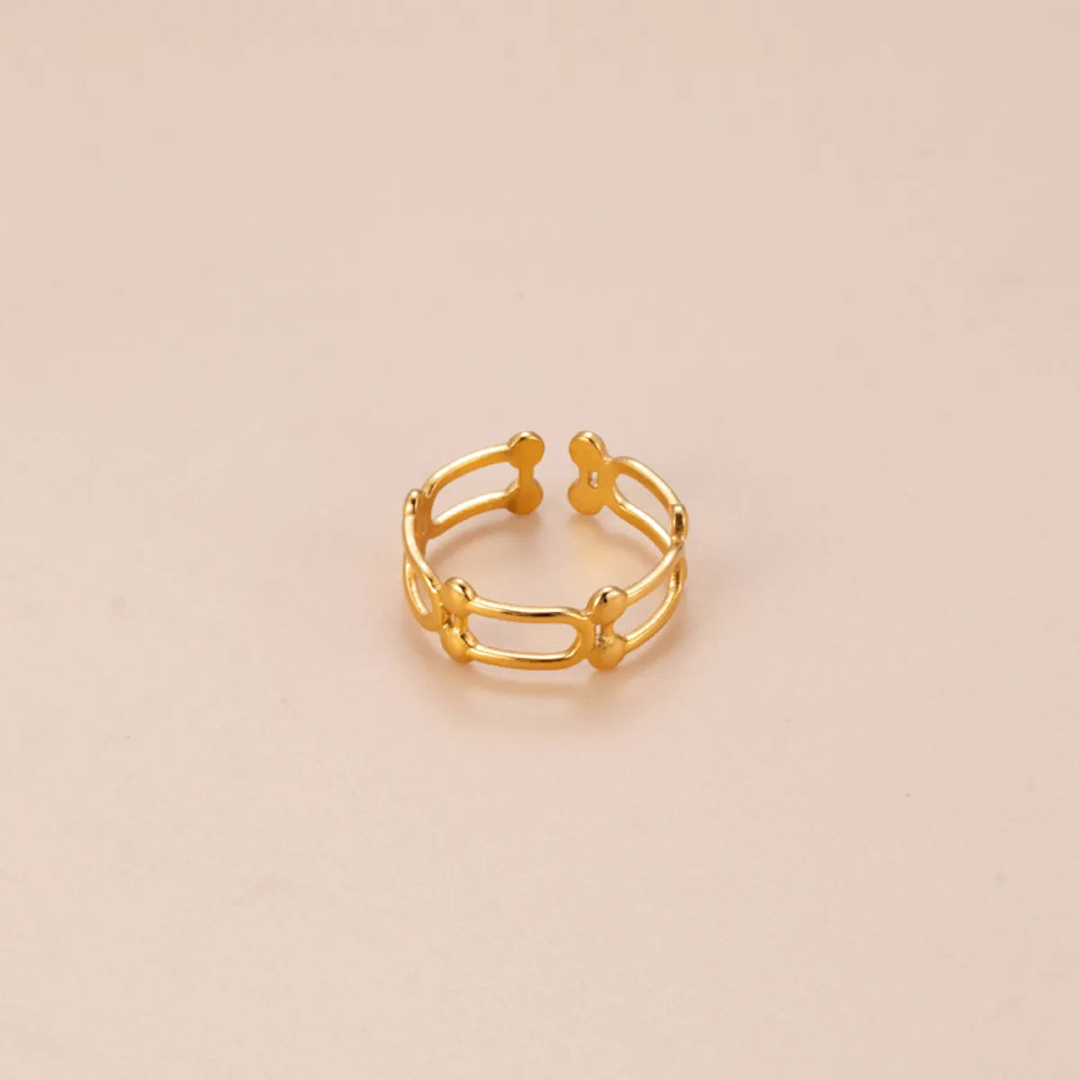 Modern Style Geometric Star Moon Stainless Steel Plating 18k Gold Plated Open Ring