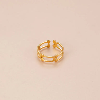 Modern Style Geometric Star Moon Stainless Steel Plating 18k Gold Plated Open Ring