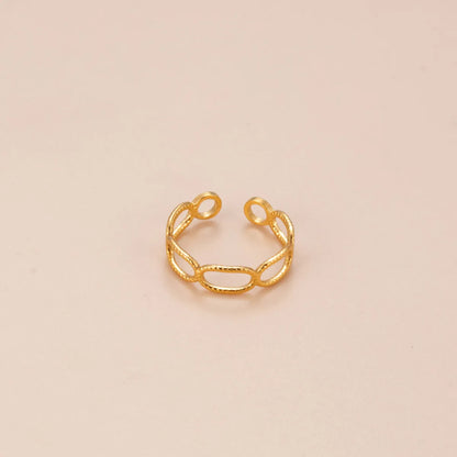 Modern Style Geometric Star Moon Stainless Steel Plating 18k Gold Plated Open Ring