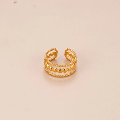 Modern Style Geometric Star Moon Stainless Steel Plating 18k Gold Plated Open Ring