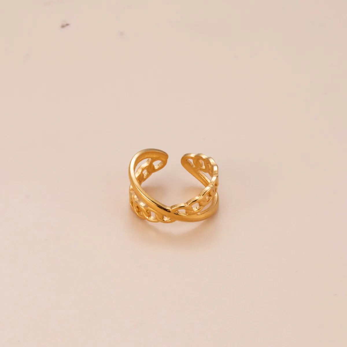 Modern Style Geometric Star Moon Stainless Steel Plating 18k Gold Plated Open Ring