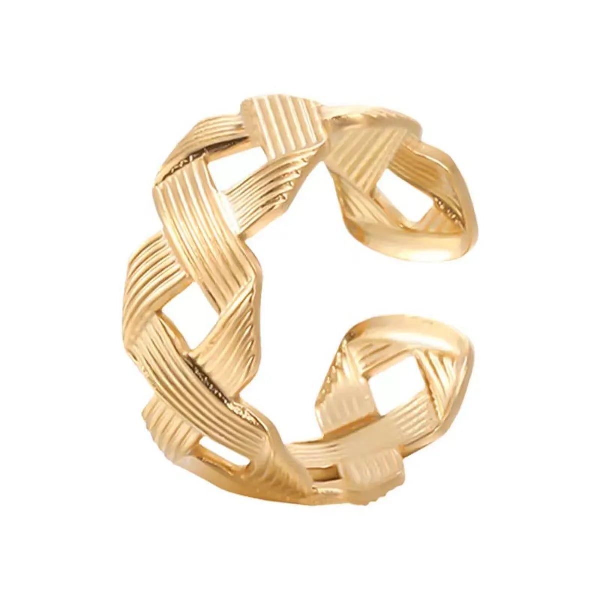 Modern Style Geometric Titanium Steel Open Ring In Bulk