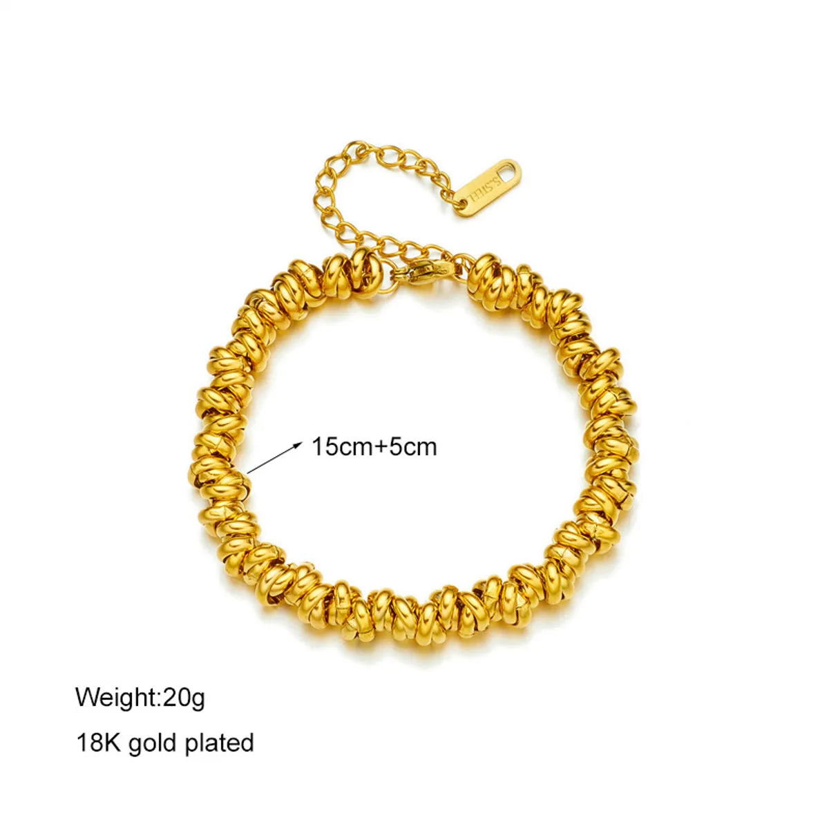 Modern Style Geometric Titanium Steel Plating 18k Gold Plated Bracelets