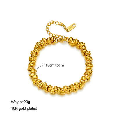 Modern Style Geometric Titanium Steel Plating 18k Gold Plated Bracelets