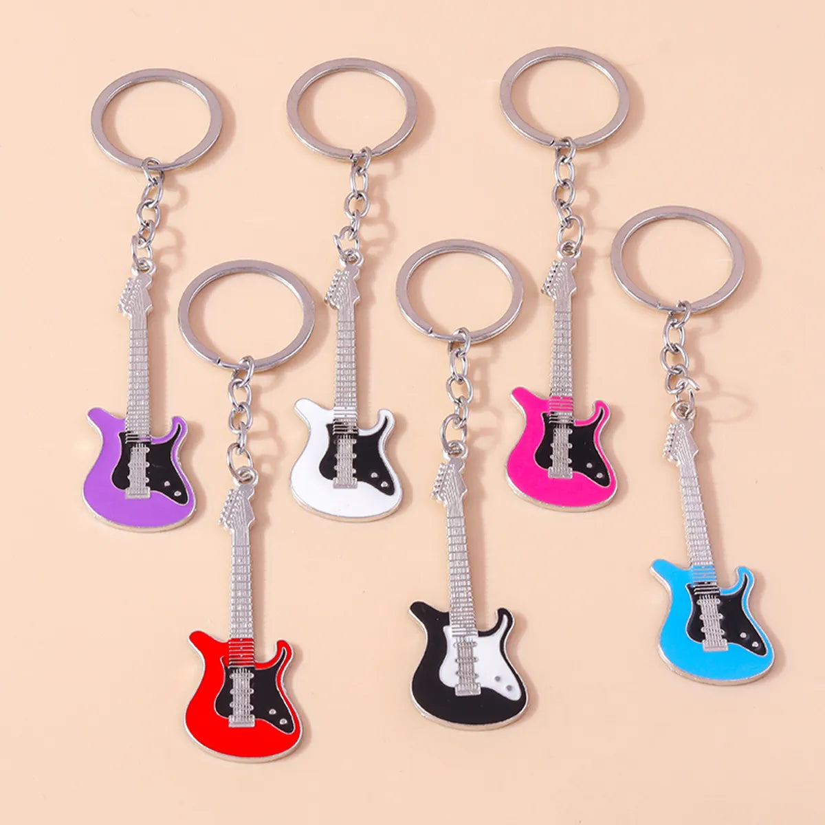 Modern Style Guitar Zinc Alloy Keychain