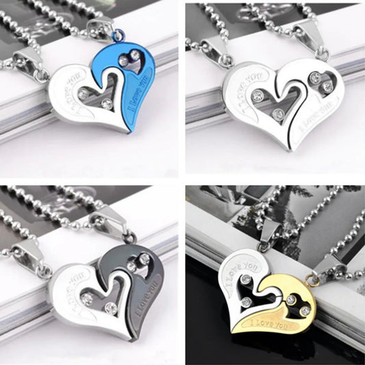 Modern Style Heart Shape Artificial Gemstones Metal Wholesale Pendant Necklace