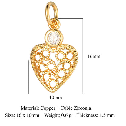 Modern Style Heart Shape Eye Zircon Copper Wholesale Jewelry Accessories