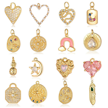 Modern Style Heart Shape Eye Zircon Copper Wholesale Jewelry Accessories