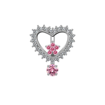 Modern Style Heart Shape Stainless Steel Alloy Copper Silver Plated Zircon Belly Ring In Bulk