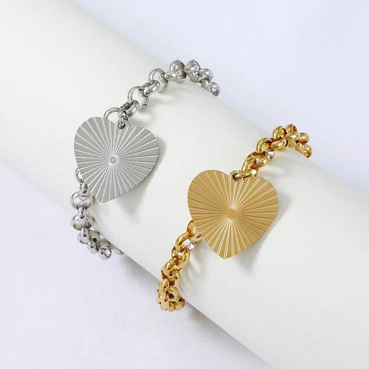 Modern Style Heart Shape Stainless Steel Bracelets