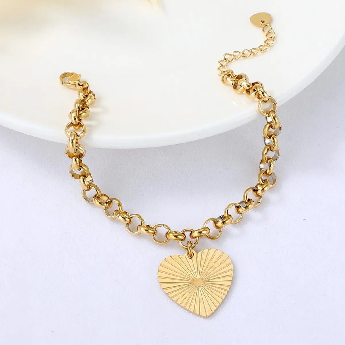 Modern Style Heart Shape Stainless Steel Bracelets