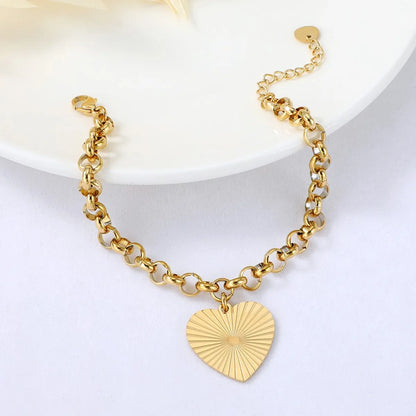 Modern Style Heart Shape Stainless Steel Bracelets