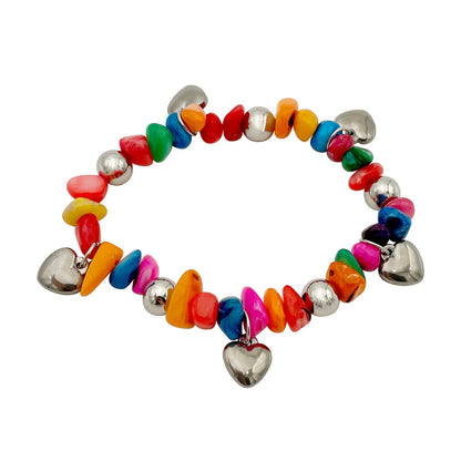 Modern Style Heart Shape Stainless Steel Irregular Bracelets