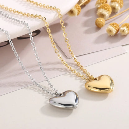 Modern Style Heart Shape Titanium Steel Plating 18k Gold Plated Bracelets Earrings Necklace