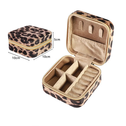 Modern Style Leopard Flannel Jewelry Boxes