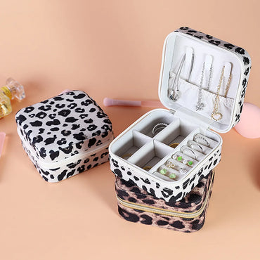 Modern Style Leopard Flannel Jewelry Boxes