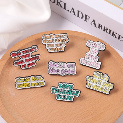 Modern Style Letter Alloy Stamping Stoving Varnish Plating Unisex Brooches