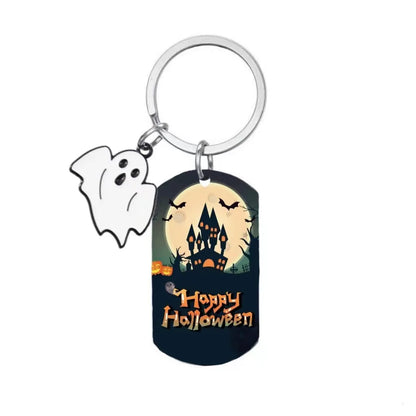 Modern Style Pumpkin Letter Stainless Steel Halloween Unisex Bag Pendant Keychain