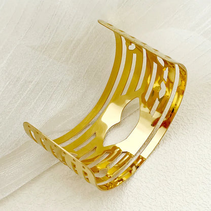 Modern Style Roman Style Commute Lips 304 Stainless Steel 14K Gold Plated Bracelets Bangle In Bulk