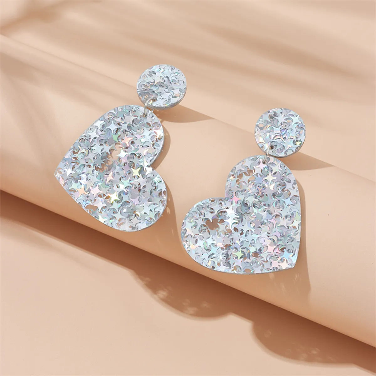 Modern Style Round Heart Shape Arylic Sequins Women's Drop Earrings