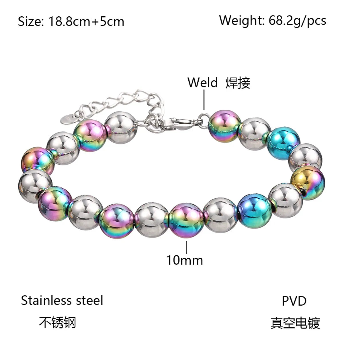 Modern Style Round Stainless Steel Bracelets In Bulk