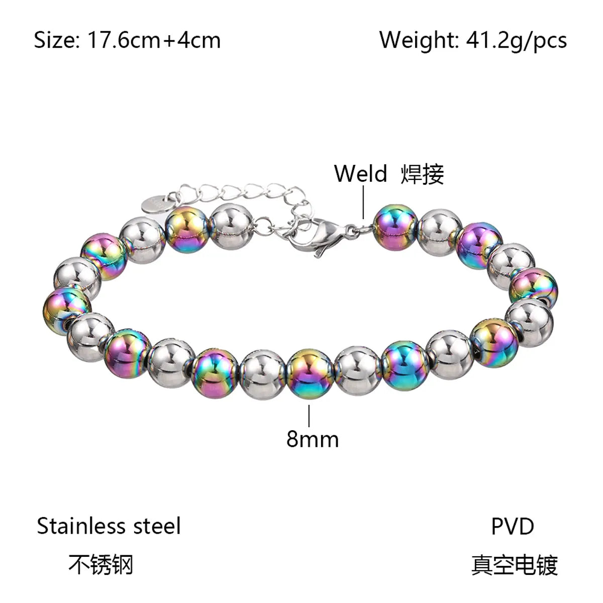 Modern Style Round Stainless Steel Bracelets In Bulk