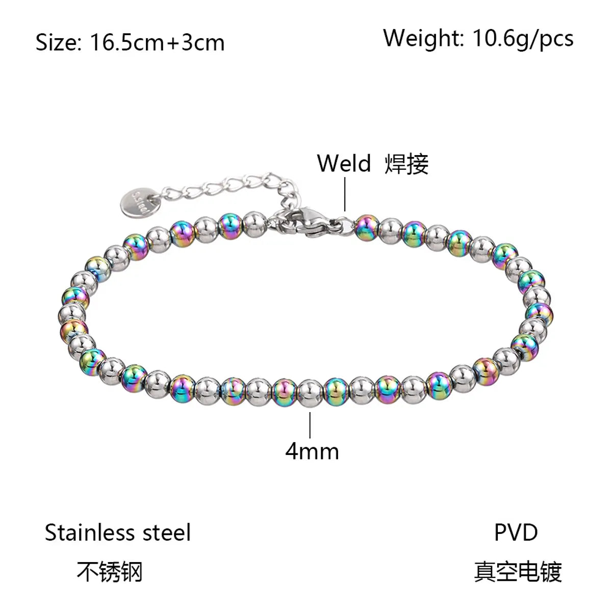 Modern Style Round Stainless Steel Bracelets In Bulk