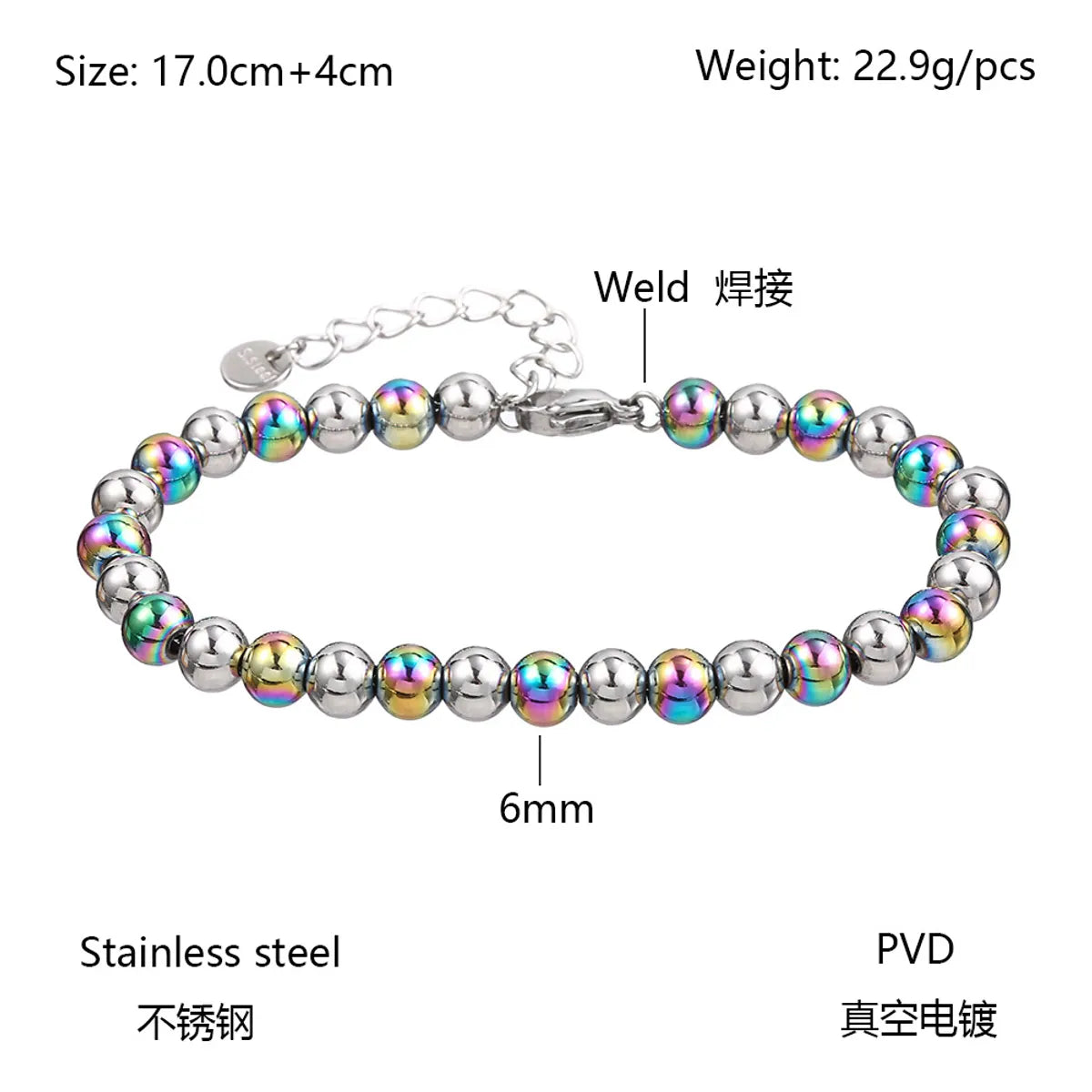 Modern Style Round Stainless Steel Bracelets In Bulk